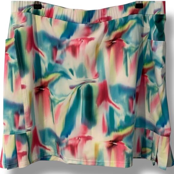 Chico's Skort NWT Size 4 (20) Zenergy UPF Pleat Colorful Kawaii Pockets Pull-On - Picture 2 of 8